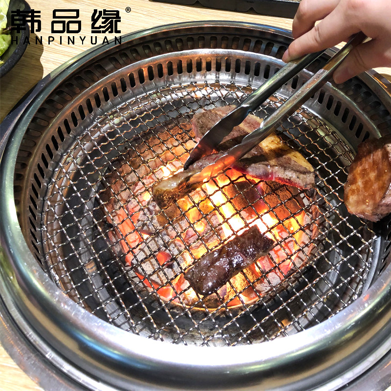 韩式下排烟碳烤炉商用大号地排炭烤炉烧烤炉镶嵌式韩国无烟烤肉炉
