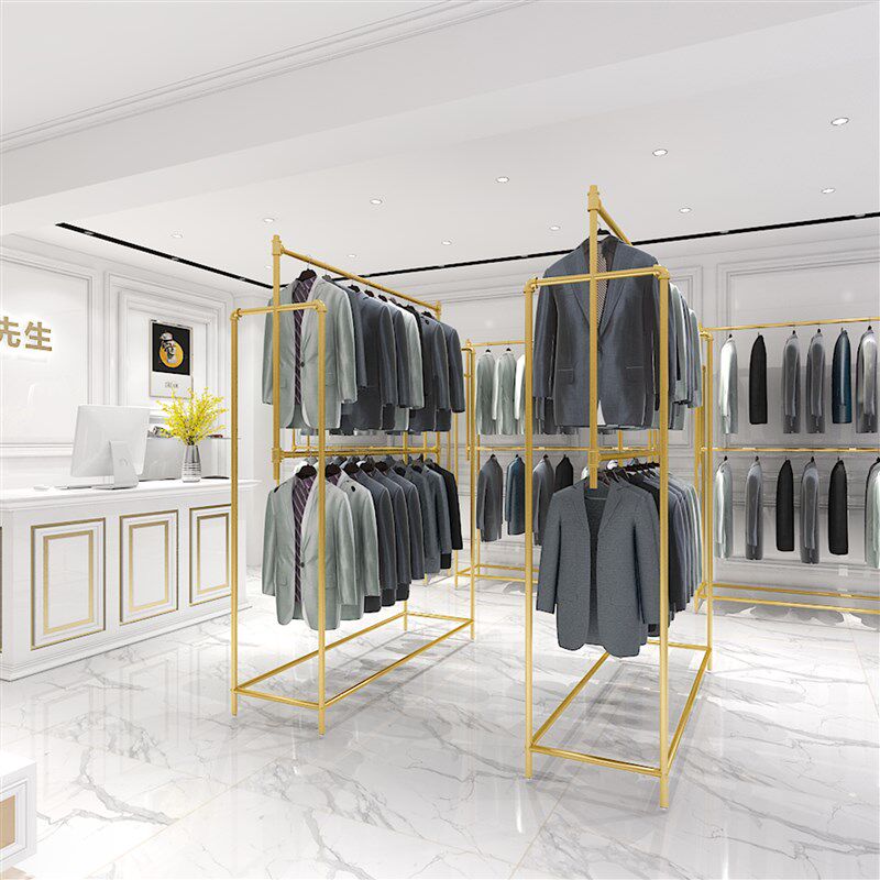 铁艺婚纱架子展示架落地双层挂衣架婚纱店衣架影楼礼服货架陈列架