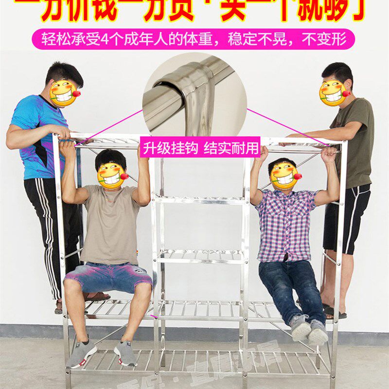 简易不锈钢管布艺衣柜螺丝组装加粗加固双人单人衣橱组装挂衣柜架