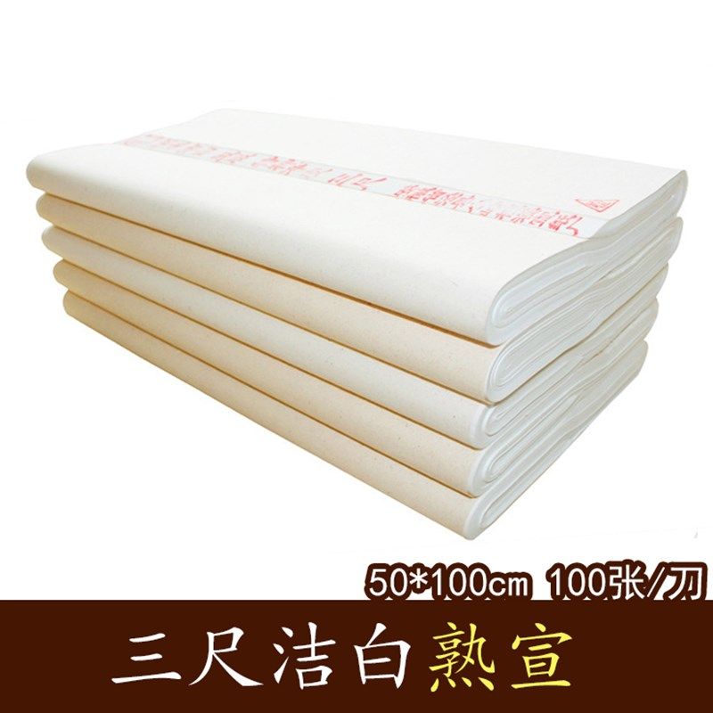 国画书法临摹纸工笔画专用宣纸四尺三开三尺熟宣纸小楷用纸