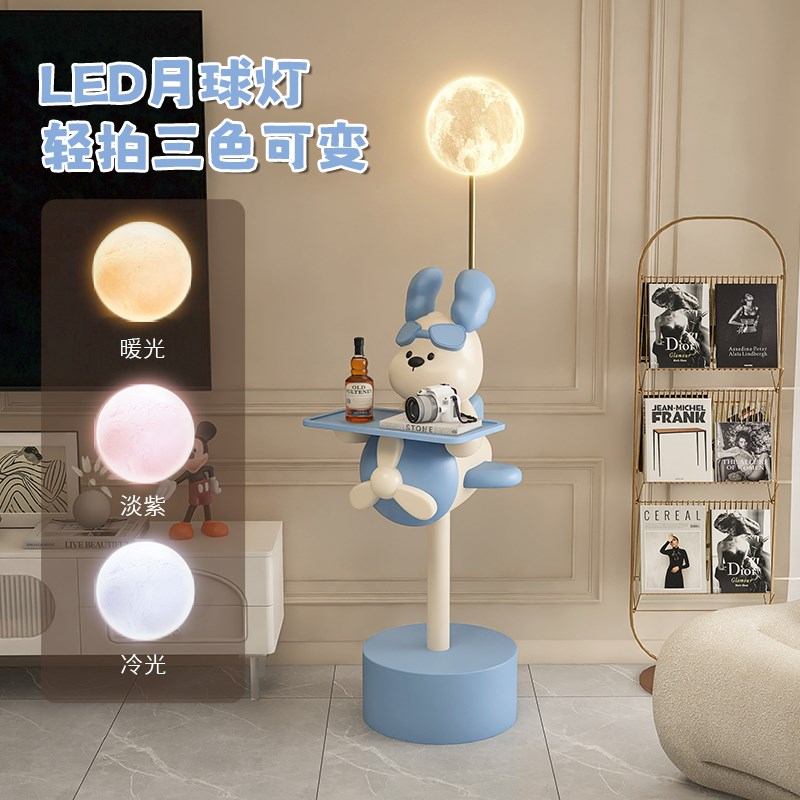 可爱小狗边几客厅家用小茶几摆件卡通创意奶油风沙发边柜2025新款