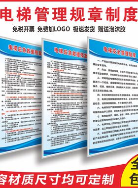 电梯安全操作规程小区物业电梯机房管理制度电梯应急救援预案上墙