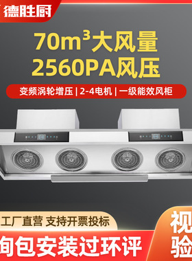 商用大功率抽油烟机餐饮食堂柴火灶农村厨房土灶用吸油烟机排烟罩