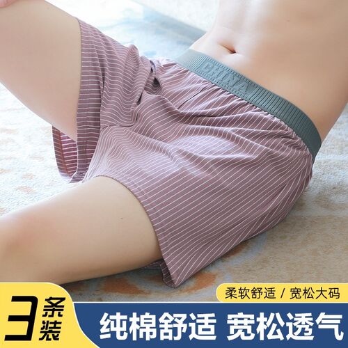 男士内裤男生纯棉透气四角裤衩男款宽松阿罗裤夏季薄款平角短裤头