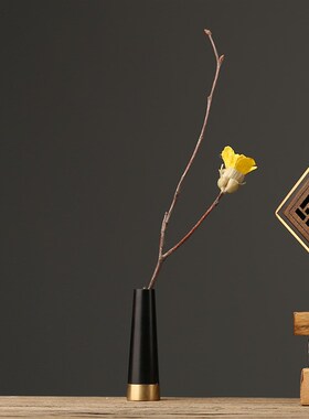 黑檀花器 家居茶道装饰花插 装饰房间的小饰品 创意便捷轻巧摆件