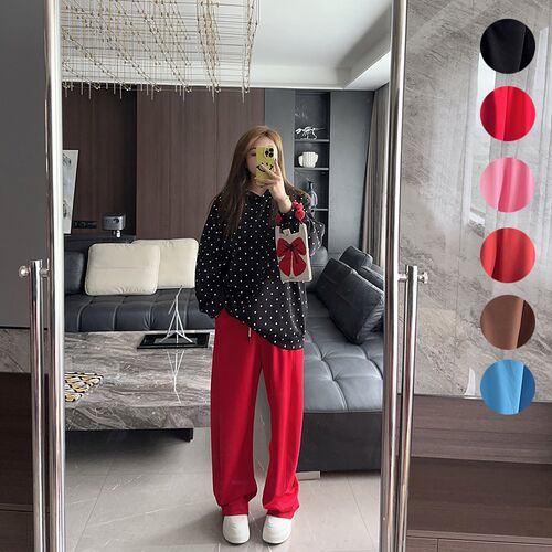 大码女装胖mm2024年秋冬装新款显瘦弯刀长阔腿休闲运动裤子显高
