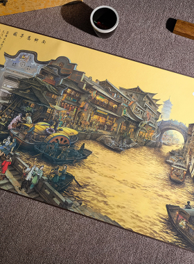 张孝友国画南乡旧梦图高清艺术复制品微喷油画绢丝布风景画芯定制
