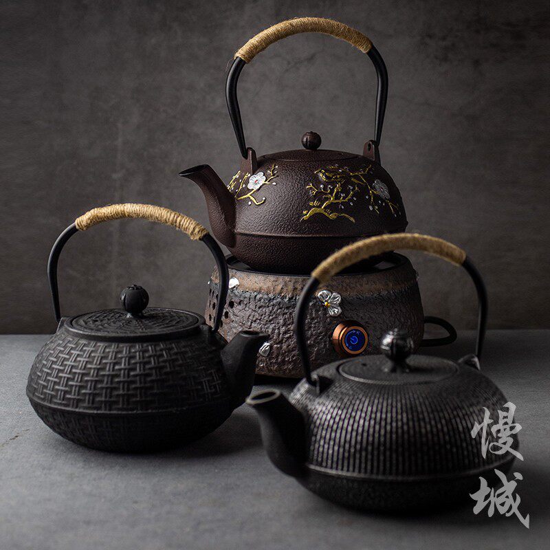 慢城 铁壶铸铁壶泡茶壶茶具套装 煮茶器粗陶电陶炉大号烧水壶家用