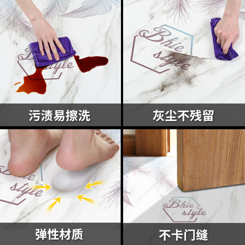 厨房防水防滑地垫大面积全铺脚垫门口皮革防油可擦洗阳台地毯垫子