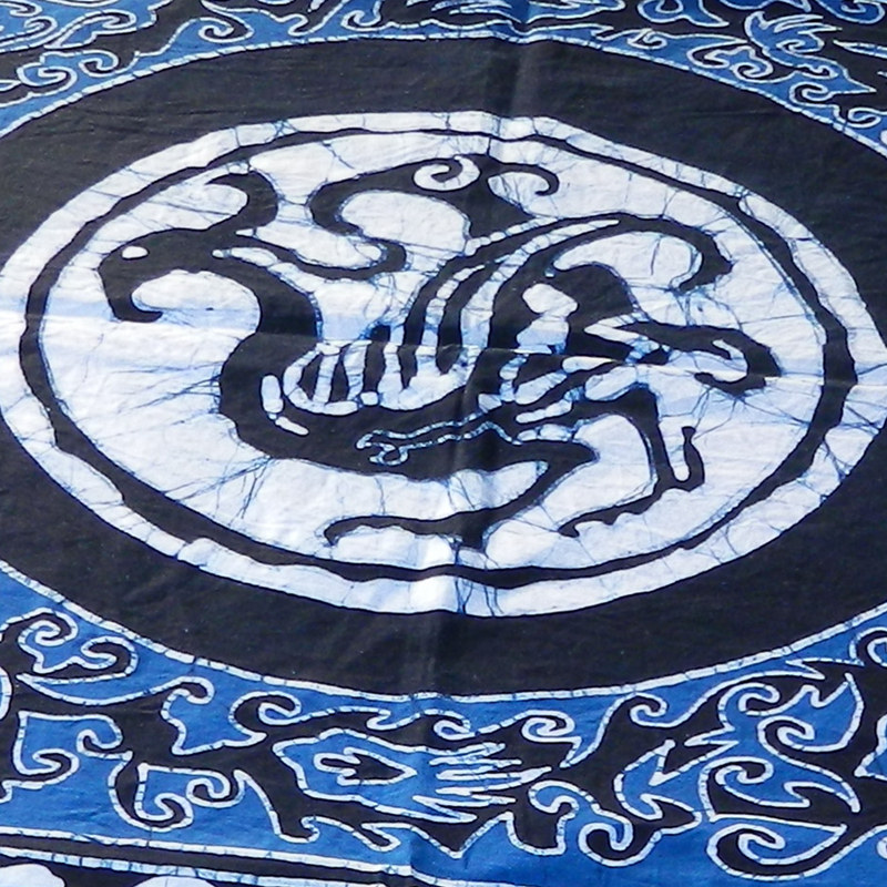 手绘蜡染居家客栈餐厅桌布墙画大理特产礼物中式婚礼汉服服装面料