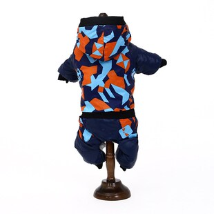 狗衣服宠物秋冬中小型犬迷彩休闲连帽四腿棉衣四脚加厚宠物服装