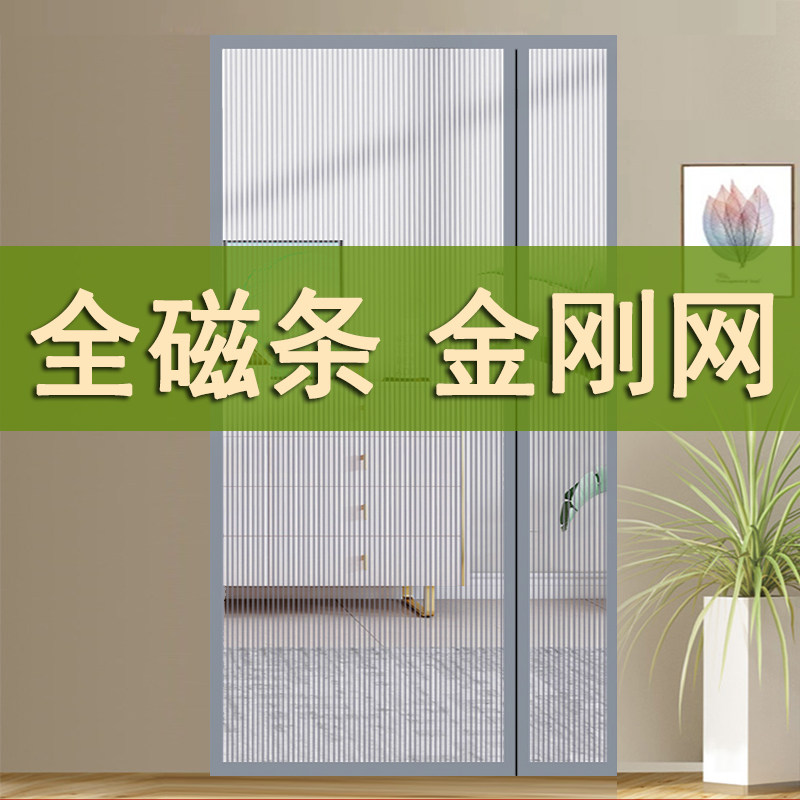 防盗门铁门门防蚊网防蚊子磁铁纱窗门帘室内图钉款侧开防蚊门帘F图片