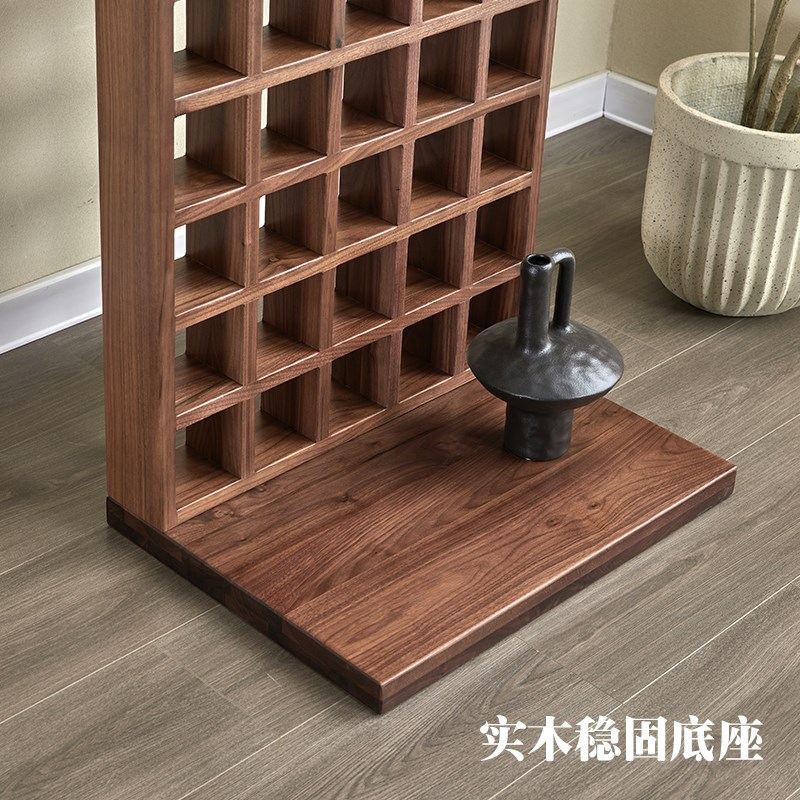 黑胡桃木实木屏风定制 榫卯结构中式屏风 新中式风格可移动隔断