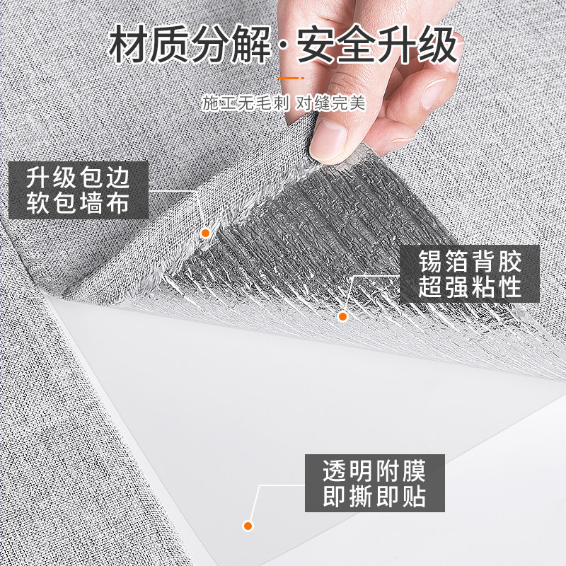 加厚墙布自粘电视背景墙贴纸床头软包床边墙围3d立体泡沫防撞墙贴