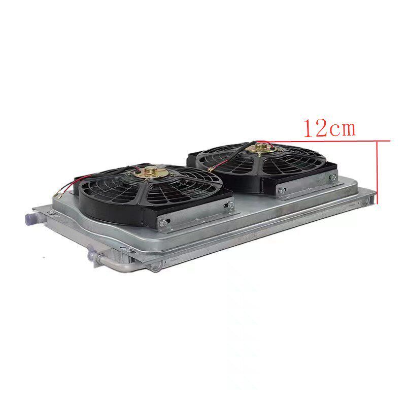 货车空调冷凝器总成12v24v挖掘机汽车改装通用型散热网电子扇风机