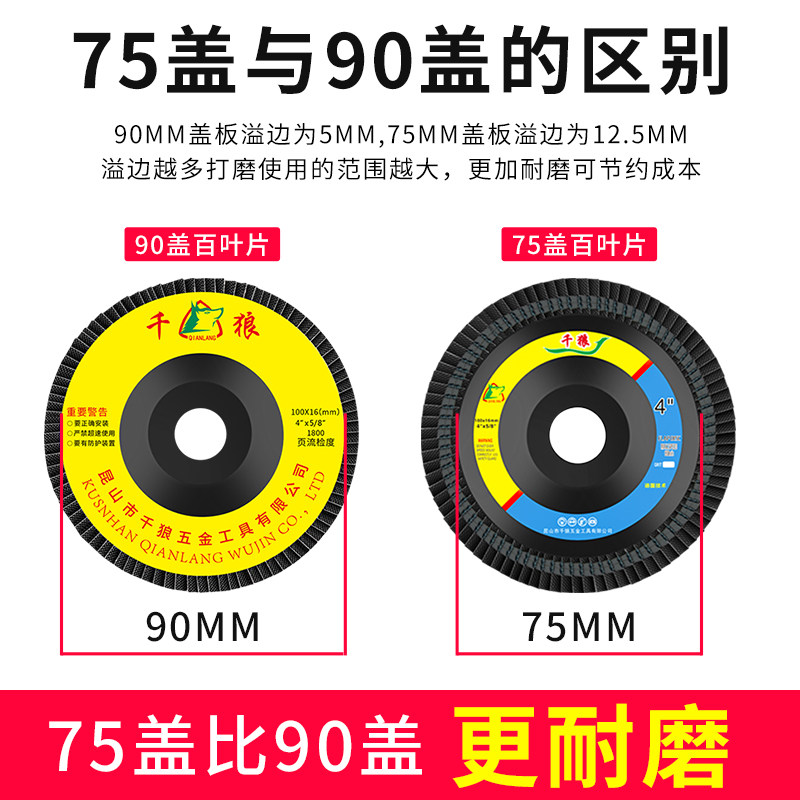 百叶轮打磨片角磨机百叶片金属不锈钢木头手磨机纱布轮抛光片加厚
