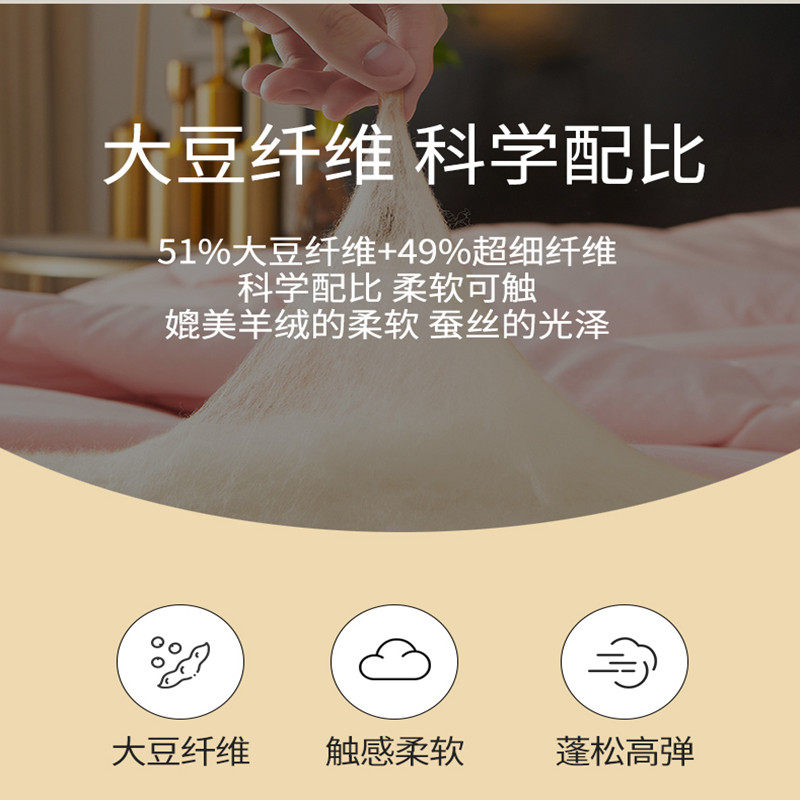 大豆纤维被子母被二合一拉链款单人双人春秋被芯加厚保暖被子冬被