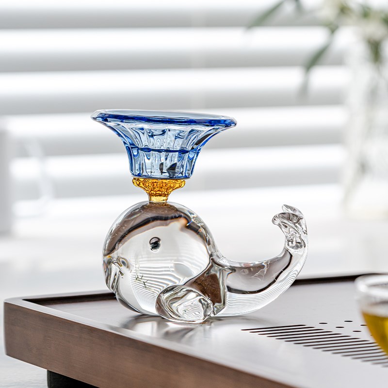 鲸鱼茶漏组茶漏器可爱滤茶器茶叶滤网过滤器茶水分离器茶网公道杯