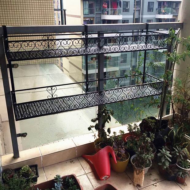 加宽欧式包邮双层阳台栏杆花架悬挂多层铁艺多肉花盆架绿萝架子