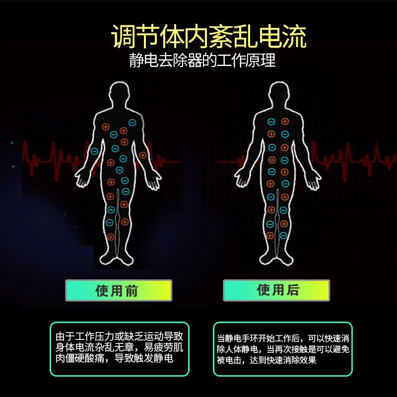 防静电手环无线全自动男女手腕带去除静电手链人体释放静电消除器