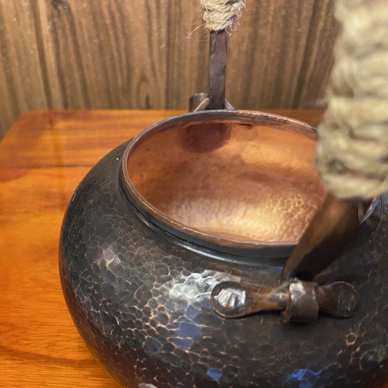 复古纯手工紫铜一张铜打大容量煮茶水壶无过滤网提梁壶日式铜茶壶