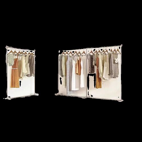服装店不锈钢侧挂展示架男女童装店落地式货架衣服架室内外晾衣架