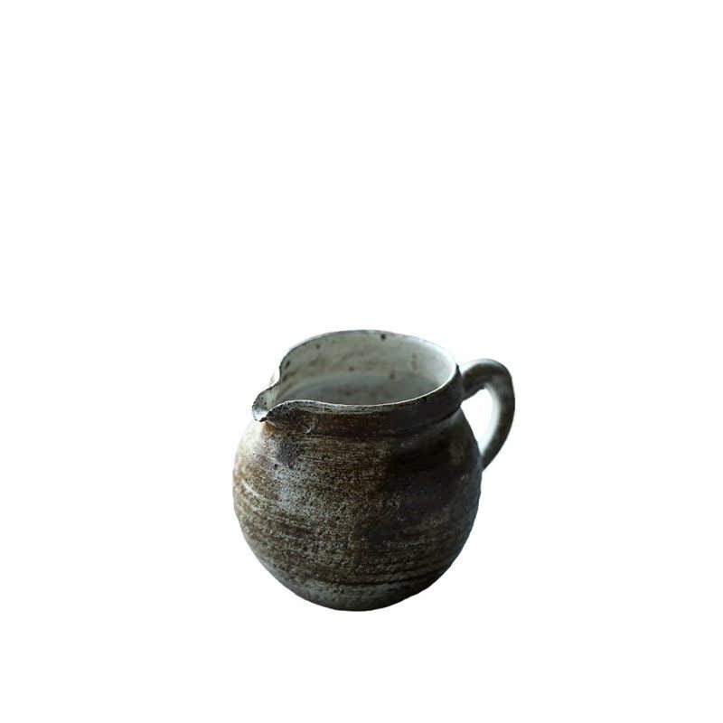 景德镇陶艺家手绘毛刷咖啡杯茶杯子日式复古粗陶分享杯公道杯茶具