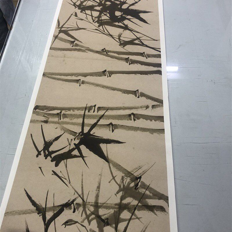 清 郑板桥 荆棘从兰图卷 名家仿古国画长卷墨兰墨竹卷轴装饰画