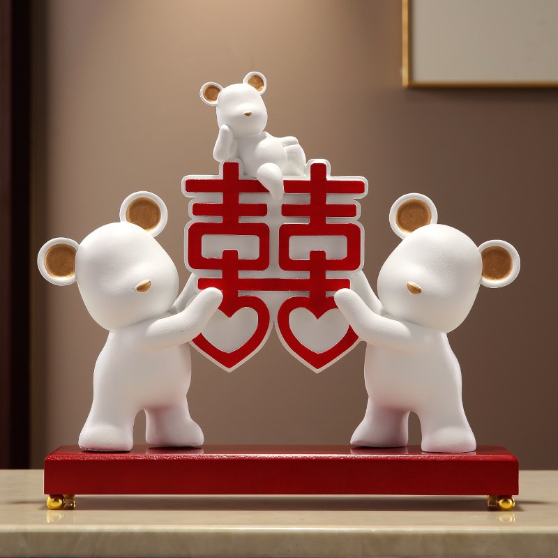 新婚礼物送新人结婚布置婚房装饰客厅订婚摆台摆件高级感小众实用