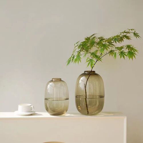 玻璃花瓶马醉木原色彩色瓶插花摆件落地水培吊钟装饰品
