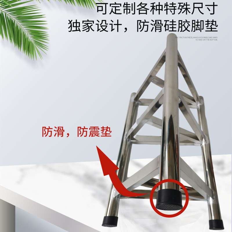 加厚砧板架落地优质不锈钢三层菜板架三角架砍骨菜墩架80cm高包邮