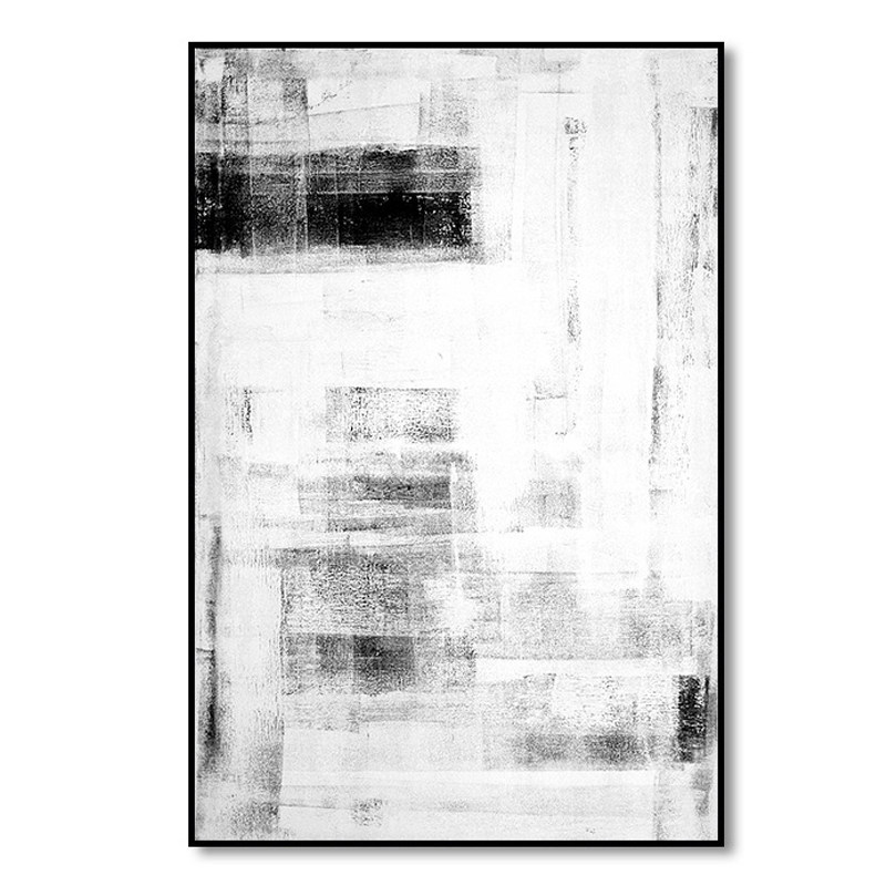 客厅画巨幅装饰画走廊玄关壁画抽象油画样板间艺术画竖版黑白挂画