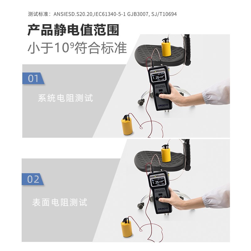 金扎特J15F防静电升降靠背椅PU发泡车间流水线实验室专用可旋转椅