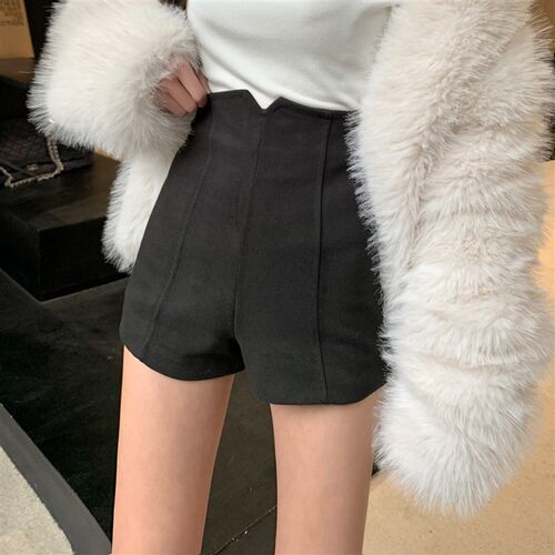 休闲裤女2024春季新款打底高腰显瘦韩版直筒黑色百搭修身短裤女装