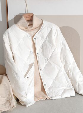 薄款羽绒服女短款轻薄2021年新款韩版时尚小个子棒球服秋冬外套潮