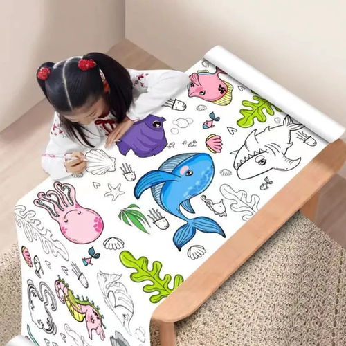 【下单立减50】儿童涂色画纸绘画纸长画卷幼儿园宝宝涂鸦画_gj