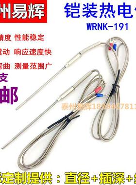 K型铠装热电偶/阻WRNK-191/E/J型热电偶/探针式热电偶/.温度传感