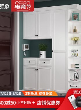 简欧现代进门客厅大容量储物柜玄关柜鞋柜家用带门门厅柜定制