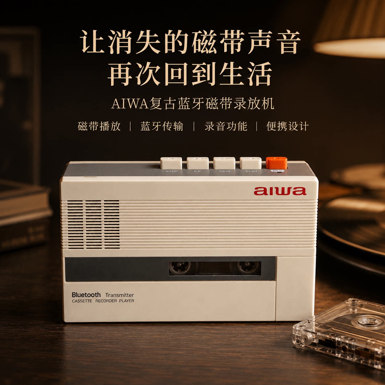 爱华aiwa复古蓝牙T7随身听录音机T8卡带磁带播放器walkman便携式