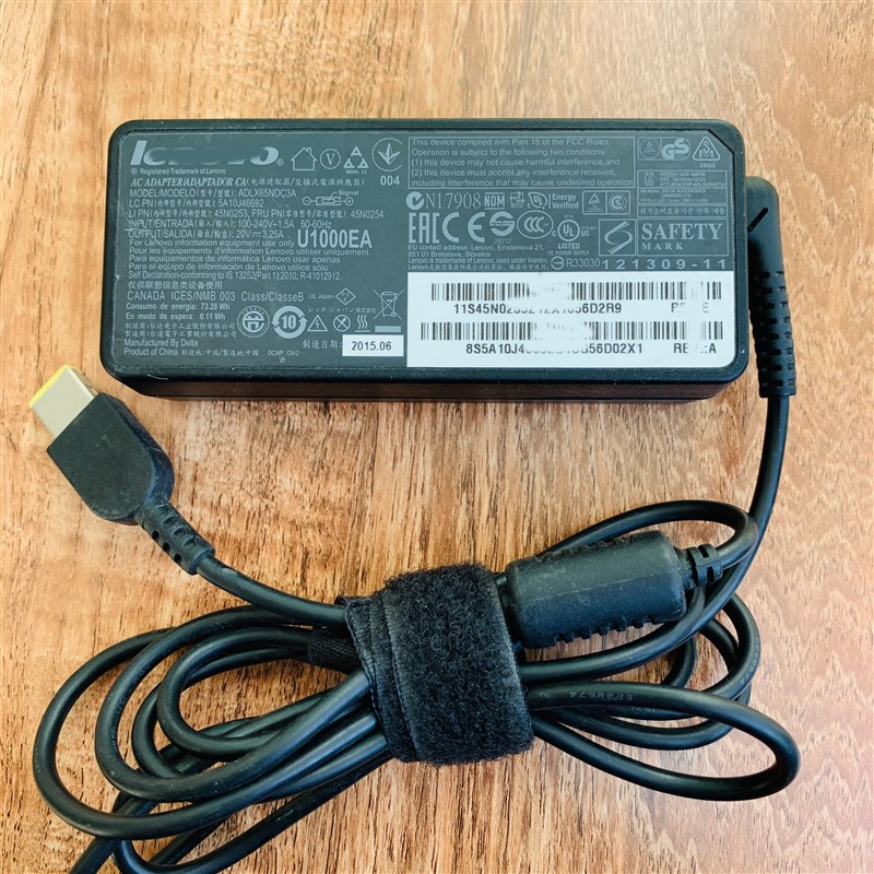 适用于联想笔记本20V3.25A4.5A电脑源适配器充电线方口带针65w