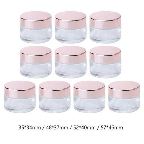 10 Pieces Empty Cosmetic Containers Clear Glass Jar Vials
