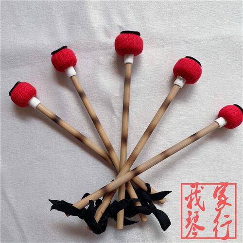 纯手工制作锣锤红色锣锤003 铜锣配件 乐器配件【我家琴行】