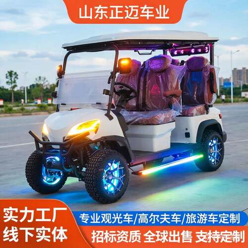 定制出口4座电动尔夫球车旅游观光车校园物业摆渡车电动观光车