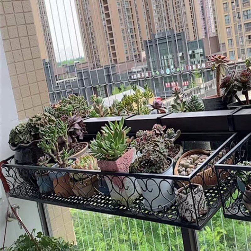 阳台防护栏杆壁挂多功能悬挂式花盆架子室内外多肉吊蓝窗台置物架图片