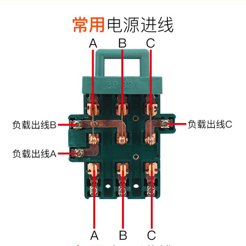 双投倒顺闸刀王开关3P63A三相三线双电源切换 双向转换刀闸380V