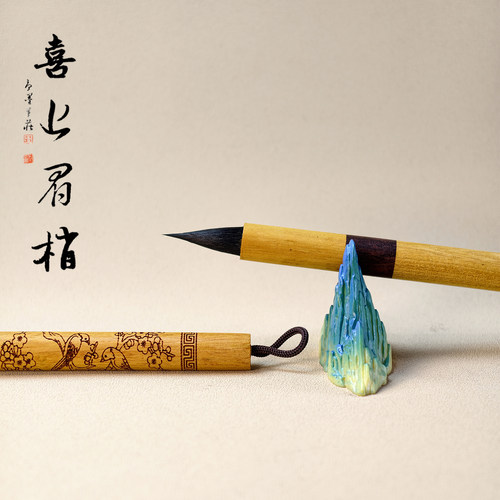 实木雕刻-高颜值-蒜头鸡距笔