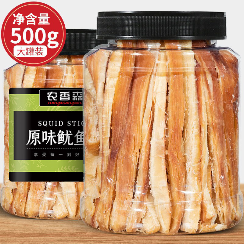 农香森鱿鱼条丝炭烤手撕铁板鱿鱼干罐装尤鱼海鲜即食零食山东特产