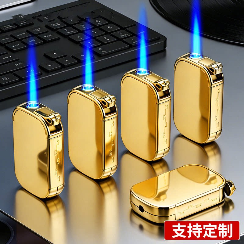 Mr tao金色镜面防风打火机高档金属耐用充气厂家批发创意定制印字