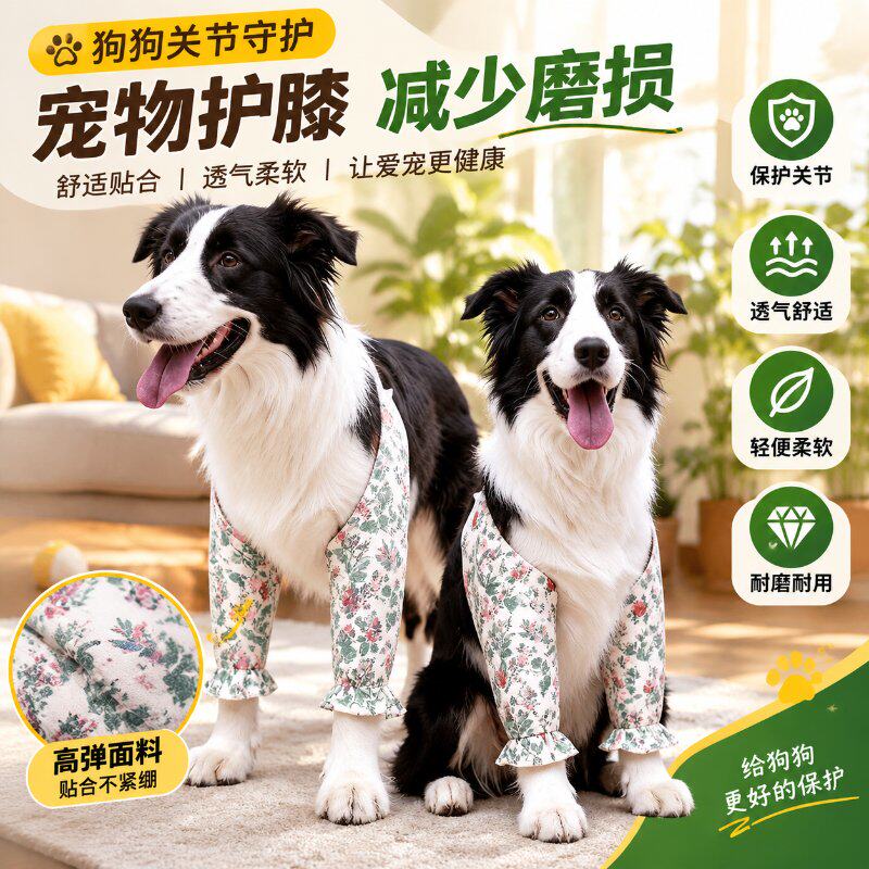 中大型犬可爱花边袖套金毛萨摩耶拉布拉多关节保护宠物狗狗护膝套