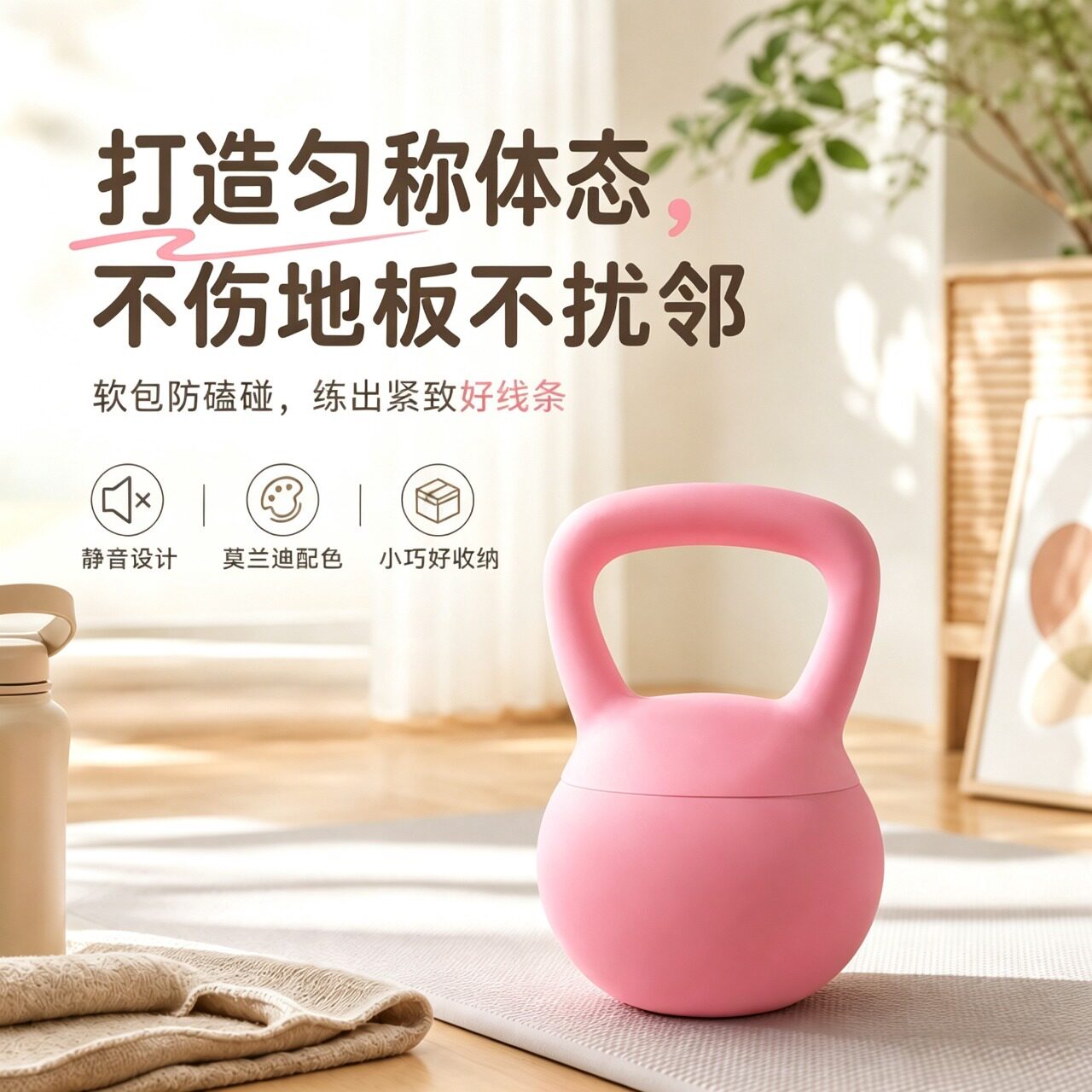 软壶铃女士健身家用软体男专业提壶减肥套装深蹲摇摆练臀翘臀神器